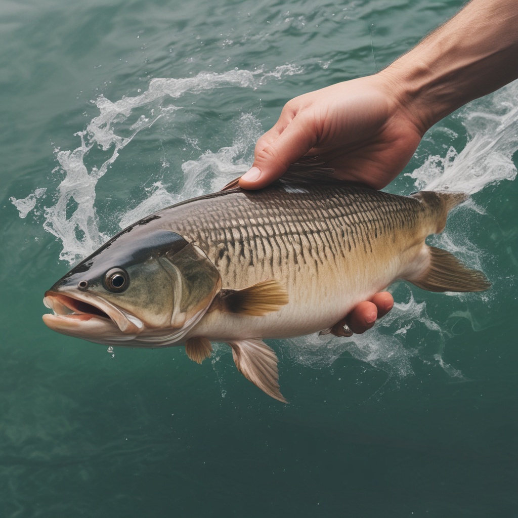 Fish being caught